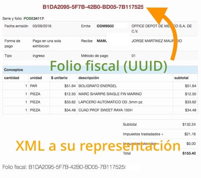 Obtener el UUID (folio fiscal) de una factura electrónica XML