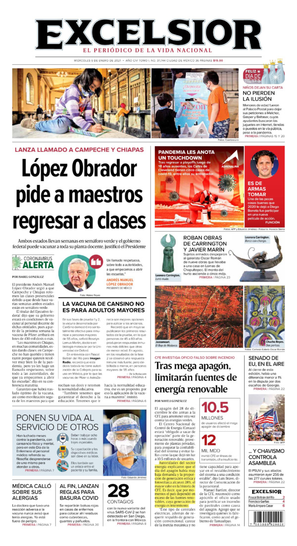 Portadas Impresas De Los Periódicos Más Importantes De México Portadas Impresas De Los Periódicos Más Importantes De México
