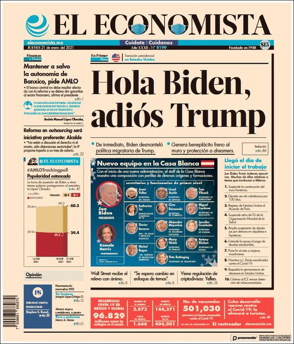 El Economista, edición del jueves 21 de enero de 2021