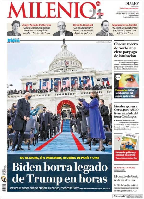 Milenio, edición del jueves 21 de enero de 2021