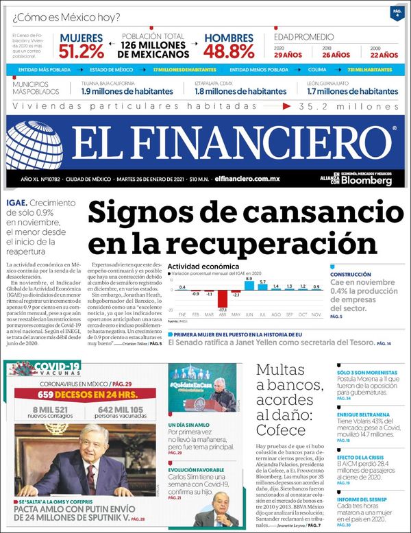 El Financiero, edición del martes 26 de enero de 2021