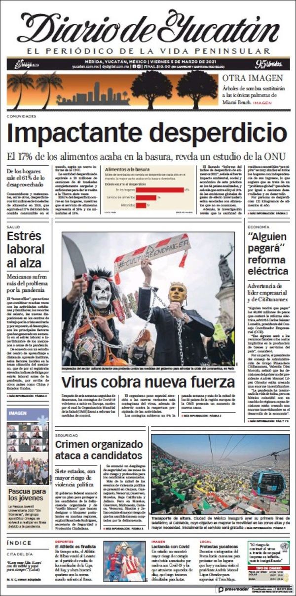 El Diario de Yucatán, edición del viernes 05 de marzo de 2021