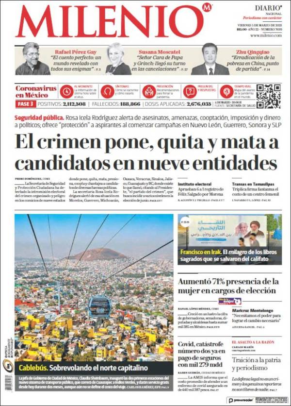 Milenio, edición del viernes 05 de marzo de 2021