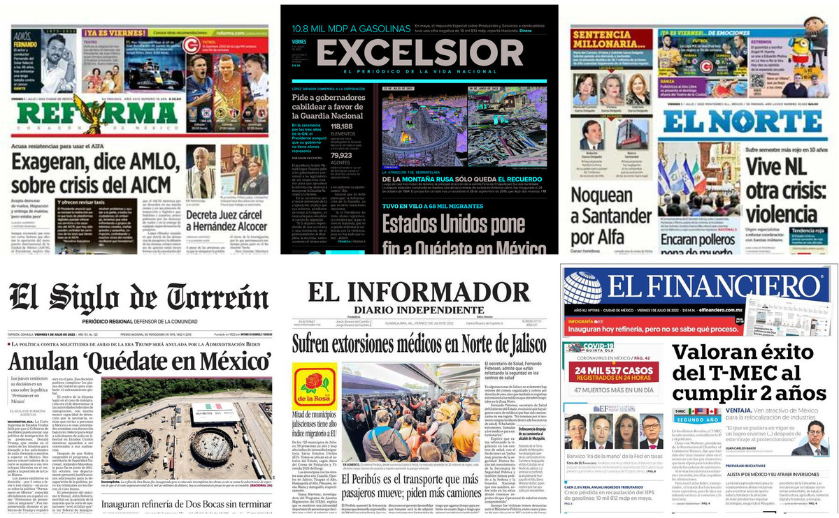 Portadas De Periódicos Impresos Más Importantes De México Hoy