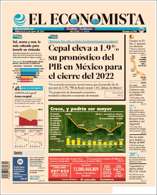 El Economista, edición del miércoles 24 de agosto de 2022