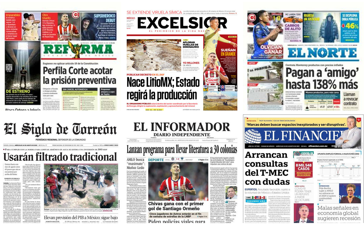 Portadas de periódicos impresos más importantes de México hoy