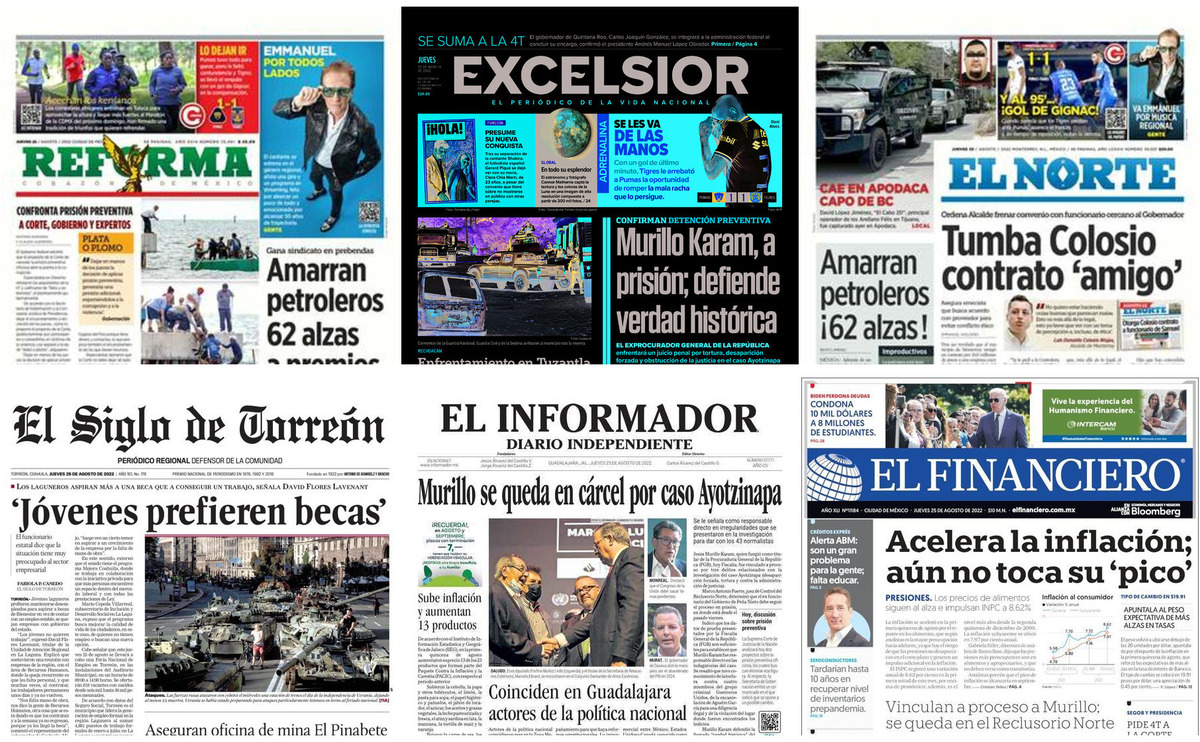 Portadas de periódicos impresos más importantes de México hoy