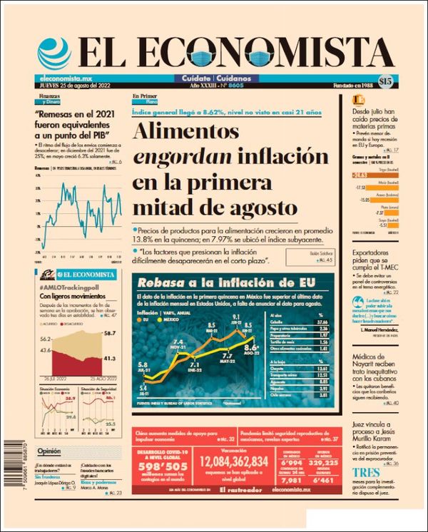 El Economista, edición del jueves 25 de agosto de 2022