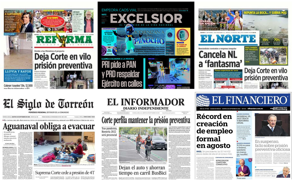 Portadas de periódicos impresos más importantes de México hoy