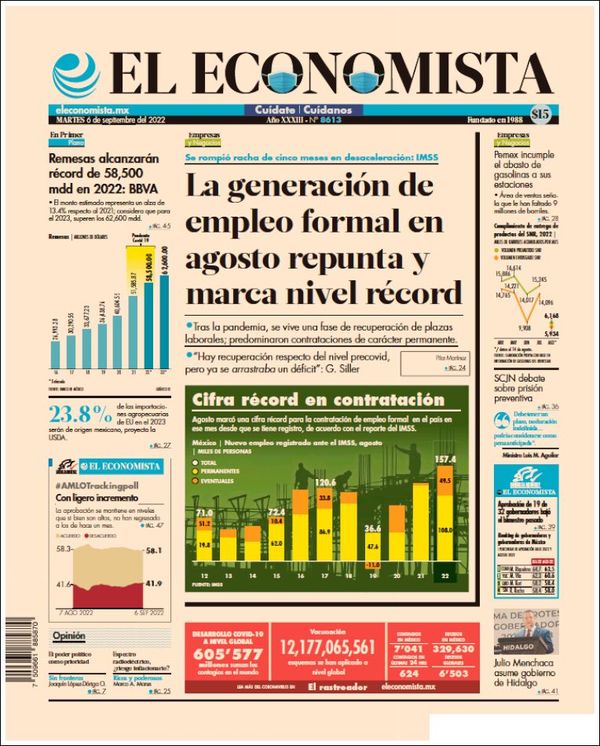 El Economista, edición del martes 06 de septiembre de 2022