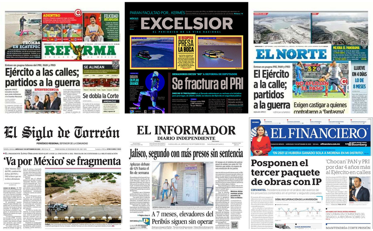 Portadas de periódicos impresos más importantes de México hoy