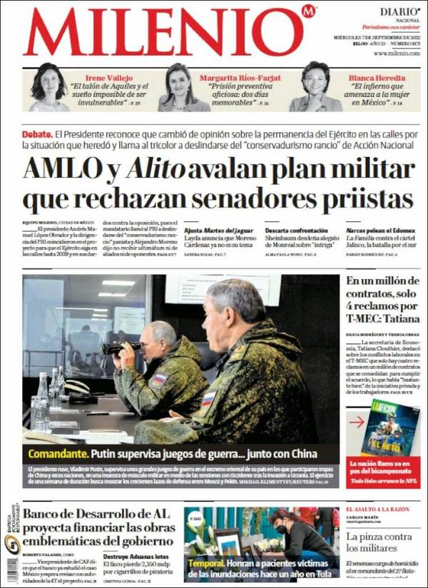 Milenio, edición del miércoles 07 de septiembre de 2022