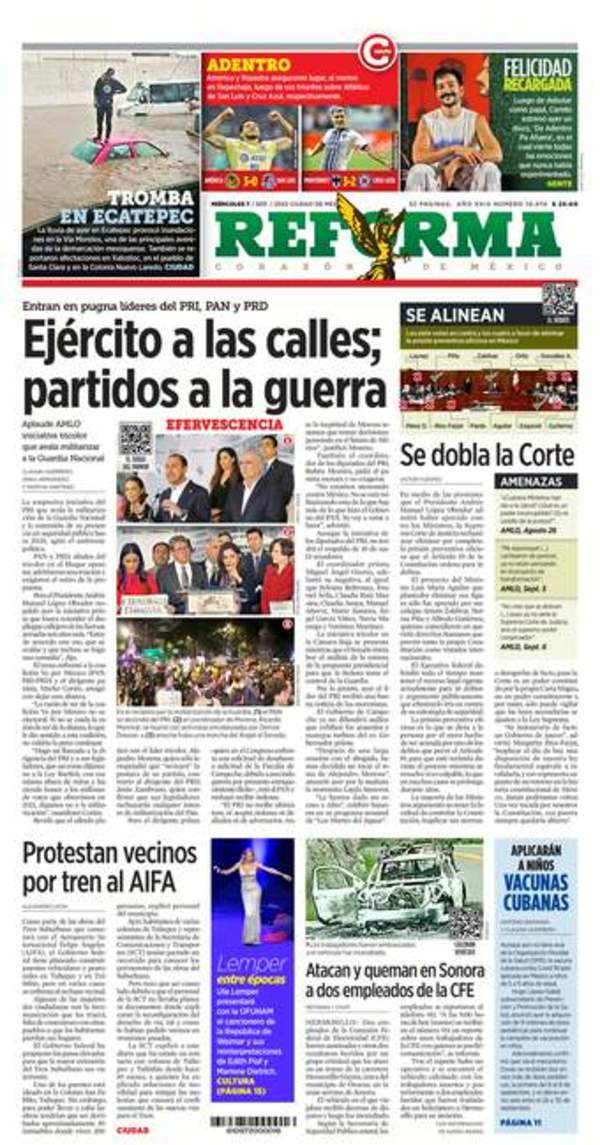 Reforma, edición del miércoles 07 de septiembre de 2022