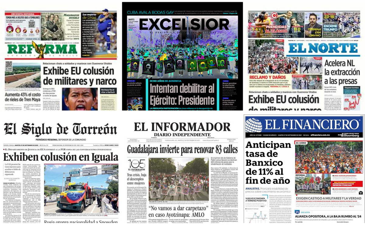 Portadas De Periódicos Impresos Más Importantes De México Hoy