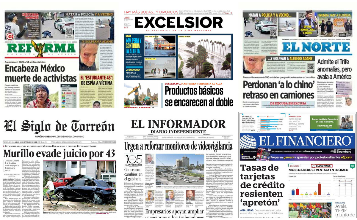 Portadas de periódicos impresos más importantes de México hoy