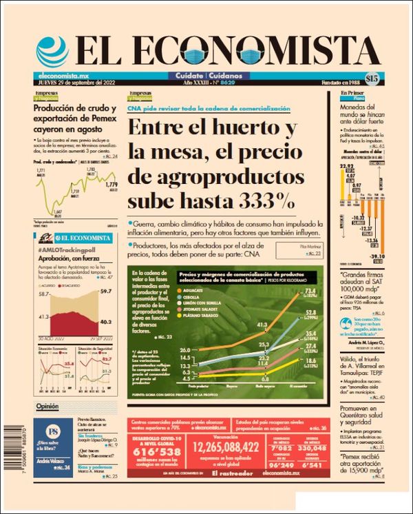 El Economista, edición del jueves 29 de septiembre de 2022