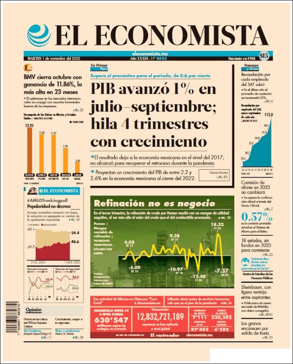 El Economista, edición del martes 01 de noviembre de 2022