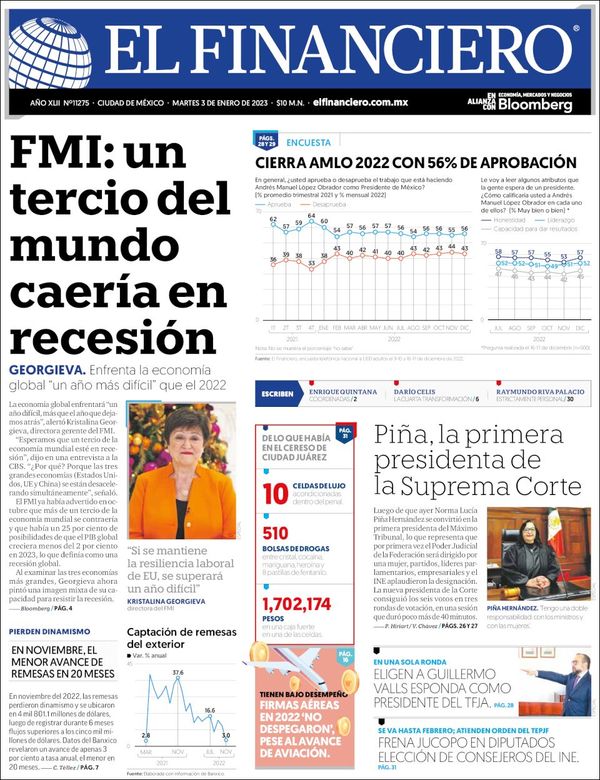 El Financiero, edición del martes 03 de enero de 2023