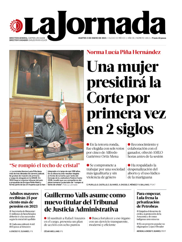 La Jornada, edición del martes 03 de enero de 2023