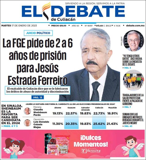 El Debate Culiacán, edición del martes 17 de enero de 2023