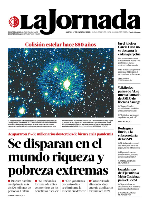 La Jornada, edición del martes 17 de enero de 2023