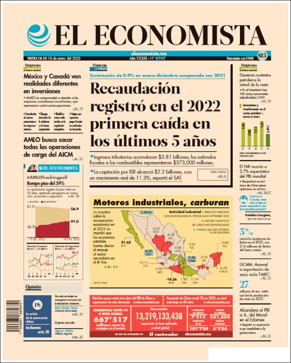 El Economista, edición del miércoles 18 de enero de 2023