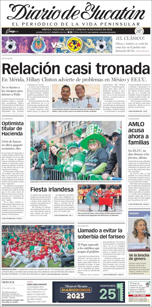 El Diario de Yucatán, edición del sábado 18 de marzo de 2023 El Diario de Yucatán, edición del sábado 18 de marzo de 2023