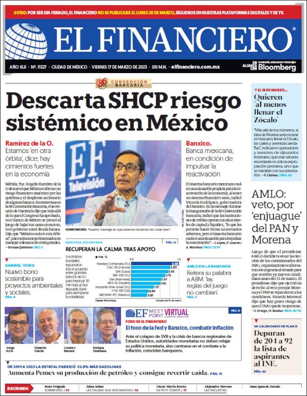 El Financiero, edición del sábado 18 de marzo de 2023 El Financiero, edición del sábado 18 de marzo de 2023
