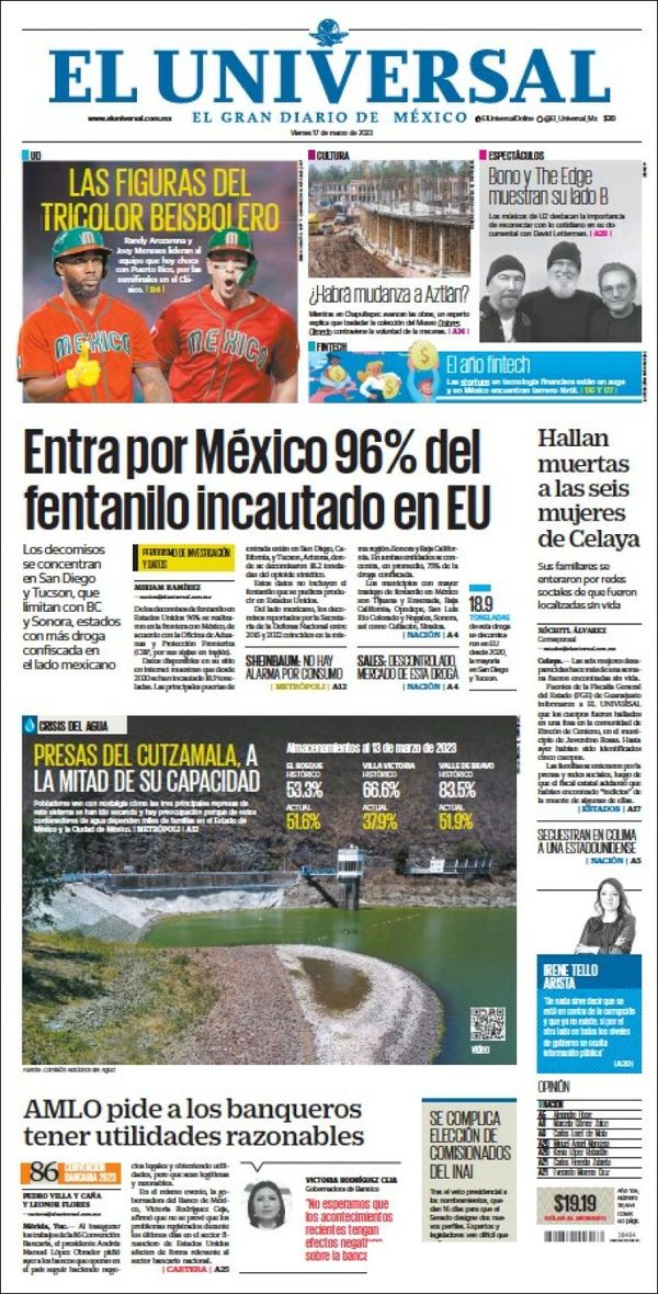 El Universal, edición del sábado 18 de marzo de 2023 El Universal, edición del sábado 18 de marzo de 2023