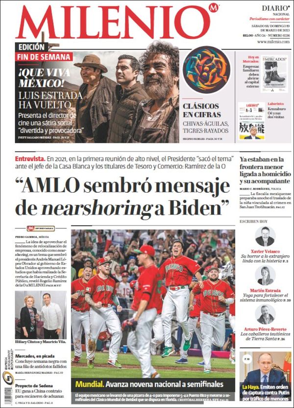 Milenio, edición del sábado 18 de marzo de 2023 Milenio, edición del sábado 18 de marzo de 2023
