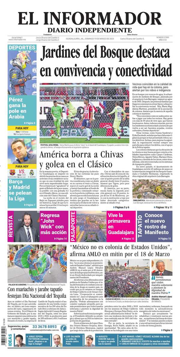 El Informador, edición del domingo 19 de marzo de 2023 El Informador, edición del domingo 19 de marzo de 2023