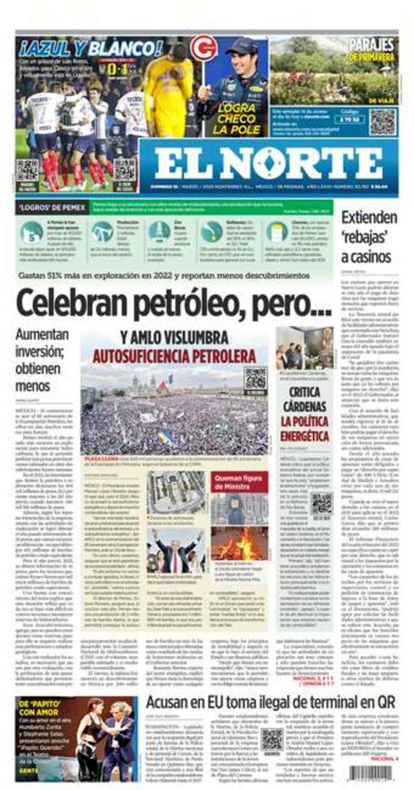 El Norte, edición del domingo 19 de marzo de 2023 El Norte, edición del domingo 19 de marzo de 2023