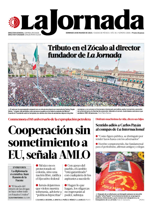 La Jornada, edición del domingo 19 de marzo de 2023 La Jornada, edición del domingo 19 de marzo de 2023