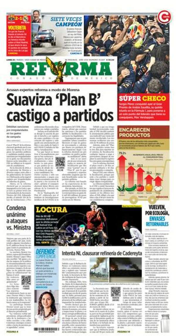 Reforma, edición del lunes 20 de marzo de 2023 Reforma, edición del lunes 20 de marzo de 2023