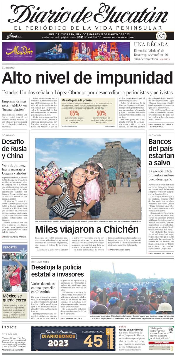 El Diario de Yucatán, edición del martes 21 de marzo de 2023 El Diario de Yucatán, edición del martes 21 de marzo de 2023