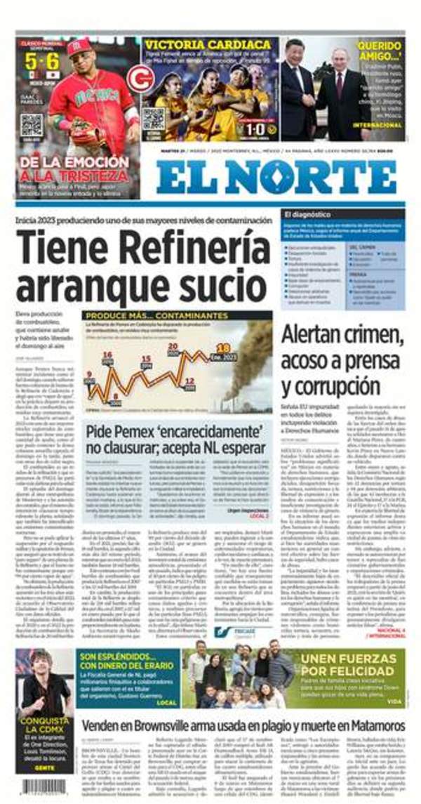 El Norte, edición del martes 21 de marzo de 2023 El Norte, edición del martes 21 de marzo de 2023