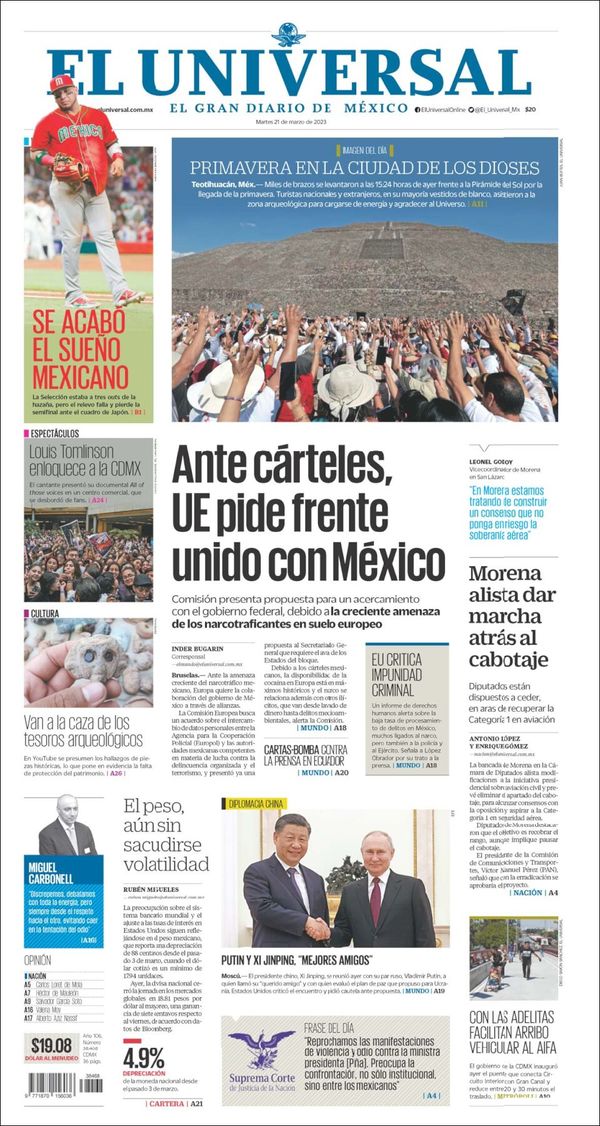 El Universal, edición del martes 21 de marzo de 2023 El Universal, edición del martes 21 de marzo de 2023