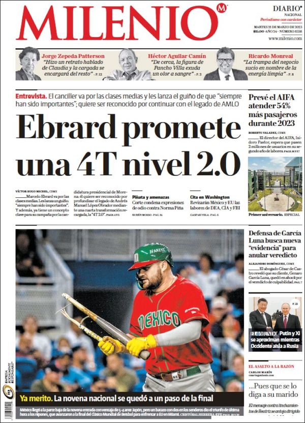 Milenio, edición del martes 21 de marzo de 2023 Milenio, edición del martes 21 de marzo de 2023