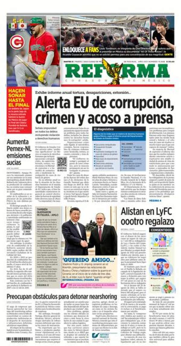Reforma, edición del martes 21 de marzo de 2023 Reforma, edición del martes 21 de marzo de 2023