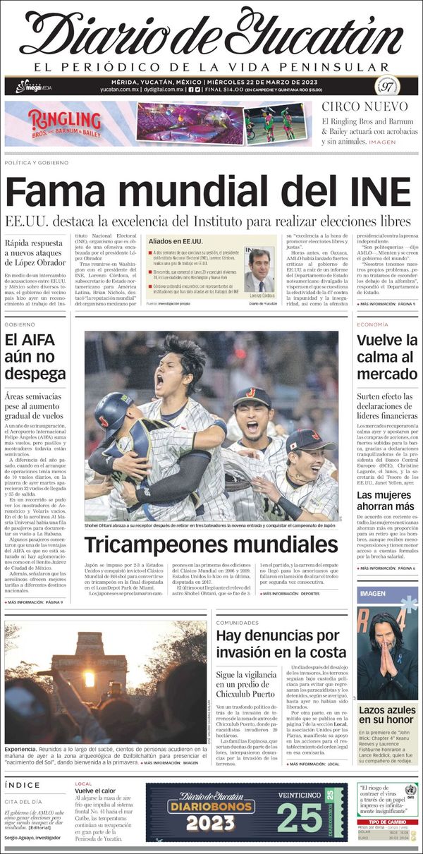El Diario de Yucatán, edición del miércoles 22 de marzo de 2023 El Diario de Yucatán, edición del miércoles 22 de marzo de 2023