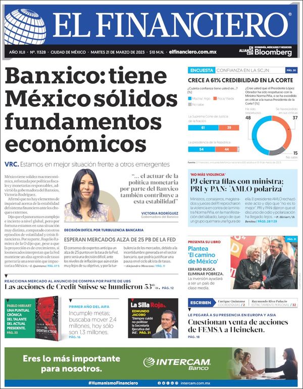 El Financiero, edición del miércoles 22 de marzo de 2023 El Financiero, edición del miércoles 22 de marzo de 2023