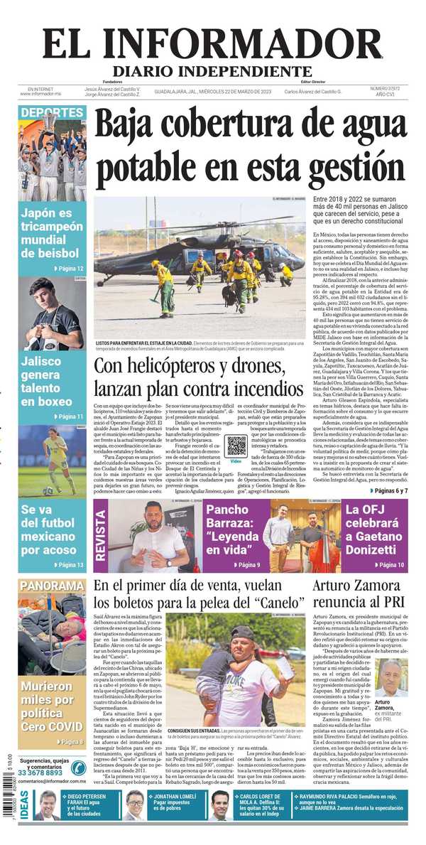 El Informador, edición del miércoles 22 de marzo de 2023 El Informador, edición del miércoles 22 de marzo de 2023
