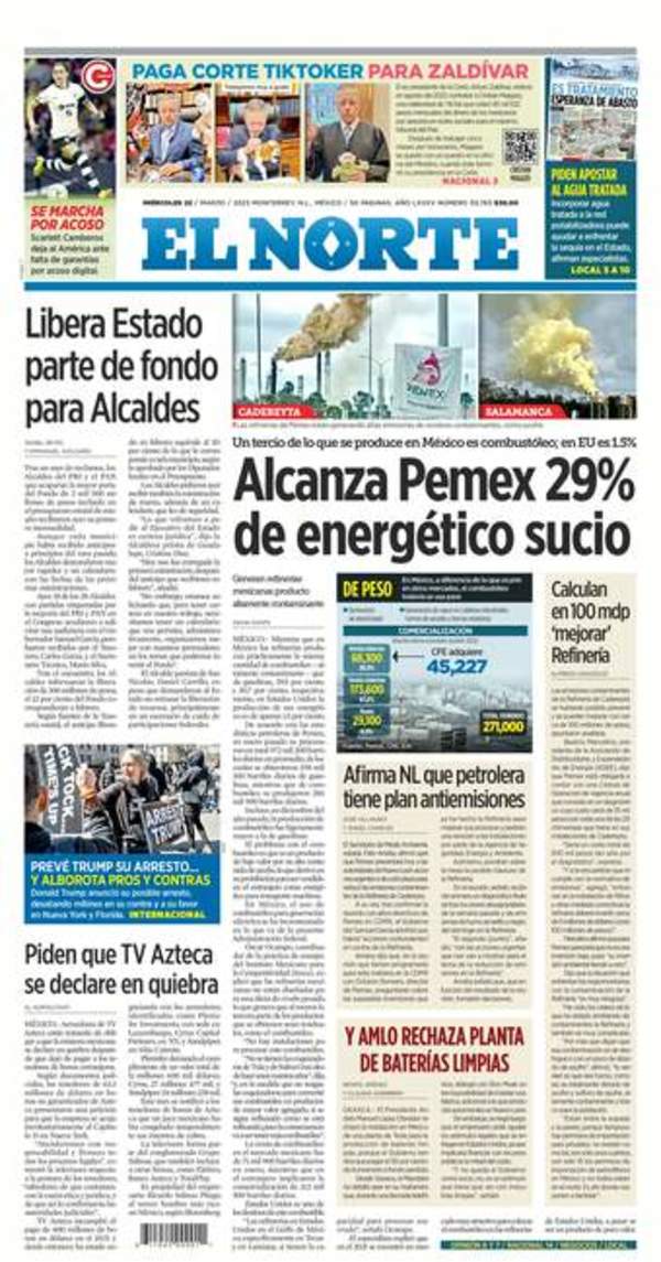 El Norte, edición del miércoles 22 de marzo de 2023 El Norte, edición del miércoles 22 de marzo de 2023