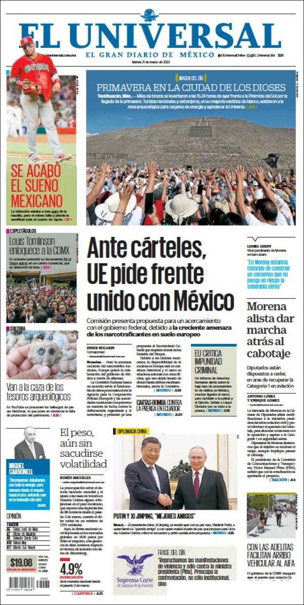 El Universal, edición del miércoles 22 de marzo de 2023 El Universal, edición del miércoles 22 de marzo de 2023
