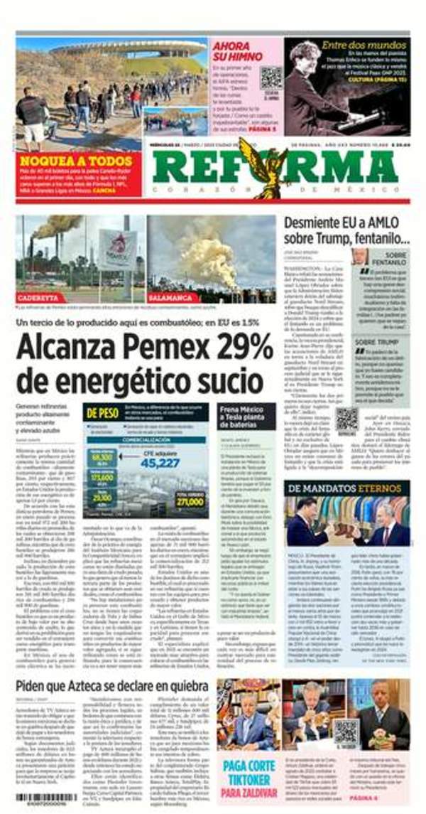 Reforma, edición del miércoles 22 de marzo de 2023 Reforma, edición del miércoles 22 de marzo de 2023
