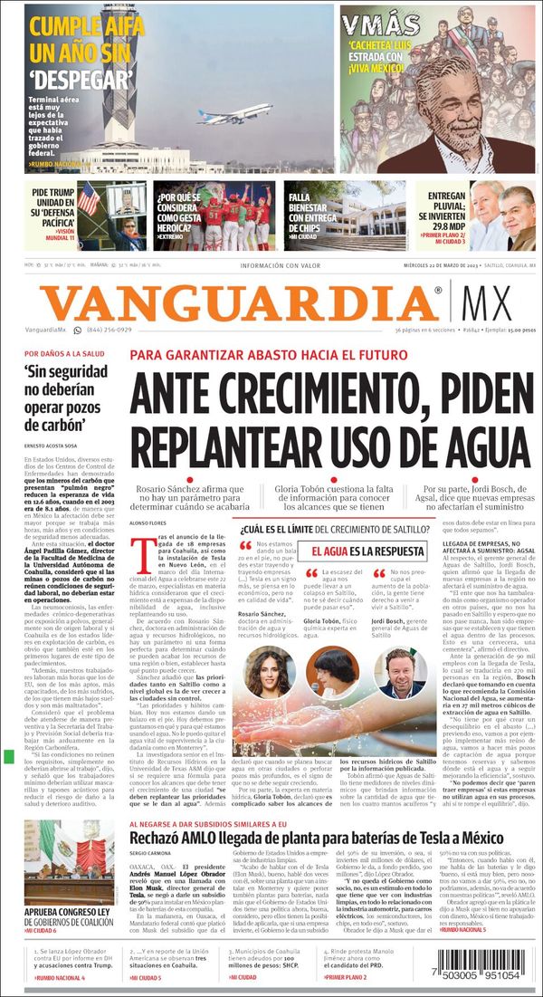 Vanguardia, edición del miércoles 22 de marzo de 2023 Vanguardia, edición del miércoles 22 de marzo de 2023