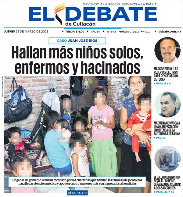 El Debate Culiacán, edición del jueves 23 de marzo de 2023 El Debate Culiacán, edición del jueves 23 de marzo de 2023