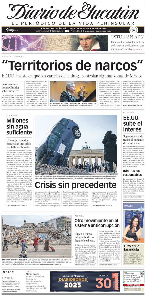 El Diario de Yucatán, edición del jueves 23 de marzo de 2023 El Diario de Yucatán, edición del jueves 23 de marzo de 2023