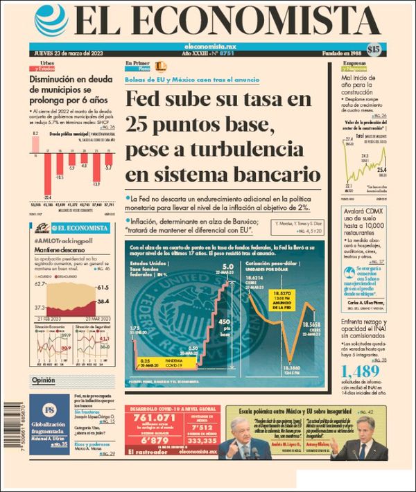 El Economista, edición del jueves 23 de marzo de 2023 El Economista, edición del jueves 23 de marzo de 2023