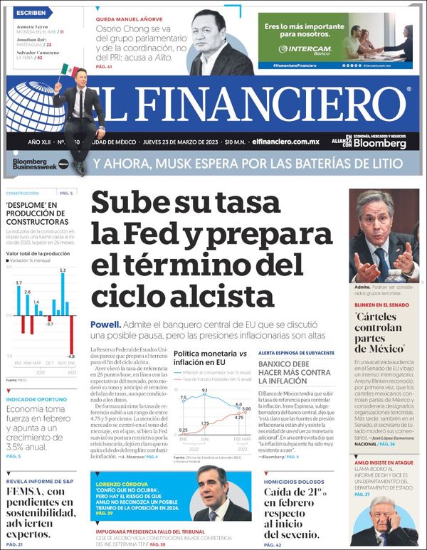 El Financiero, edición del jueves 23 de marzo de 2023 El Financiero, edición del jueves 23 de marzo de 2023